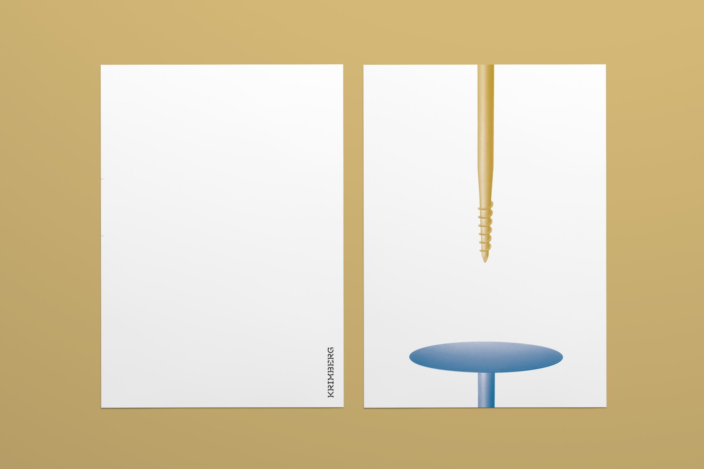 Krimberg Briefbogen und Brosch&uuml;re mit dem Design Schraubtisch, den Modell-Varianten und Herstellungsdetails