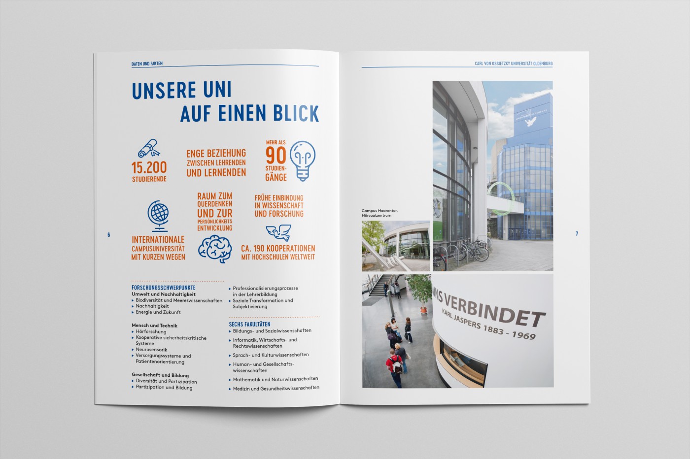 Aufgeschlagene Innenseite des HIT-Programmhefts mit der Rubrik &bdquo;Was kommt nach dem HIT?&ldquo;, &bdquo;Unsere Uni auf den ersten Blick&ldquo; &bdquo;Willkommen in Oldenburg&ldquo; und &bdquo;Wie geht studieren? &ndash; Fachschaften stellen sich vor sowie Campusf&uuml;hrung&ldquo;